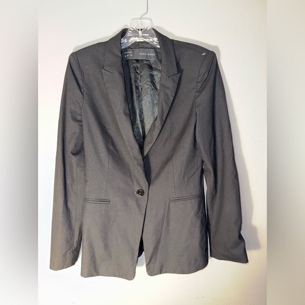 Zara Basic Black Career Academia Blazer size 4 #721